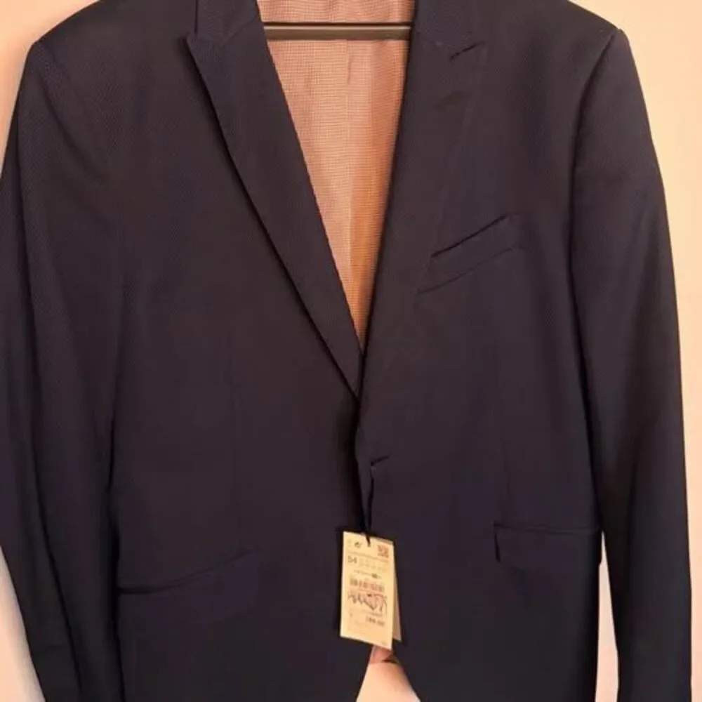 Zara Men's Navy Slim-fit Textured Sport Coat 44R
